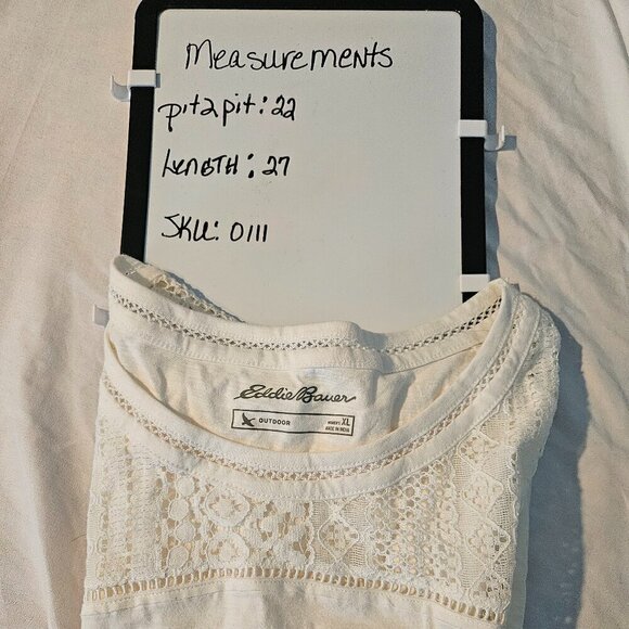 Eddie Bauer lace top blouse, size XL NWT - Picture 6 of 6